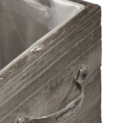 Artículo Jardineras para plantas con apariencia de cajón - marrón grisáceo, en varios tamaños - almacenamiento versátil y decorativo - juego de 2