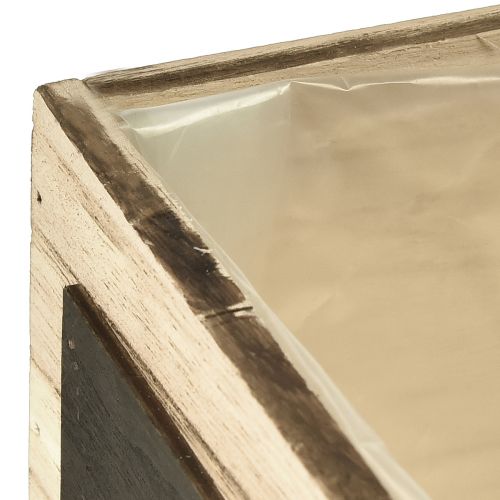Artículo Cajas rústicas de madera con superficie de pizarra - natural y negro, varios tamaños - solución organizativa versátil - juego de 3