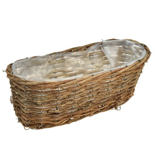 Floristik24 Cesta para plantas cesta ovalada de vid natural para plantas L30cm