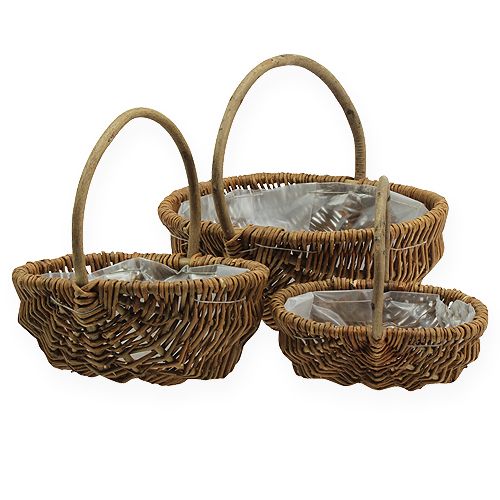 Artículo Cesta para patatas 32/27,5/23,5cm con lámina natural 3 piezas