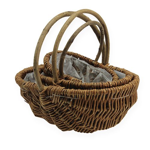 Artículo Cesta para patatas 32/27,5/23,5cm con lámina natural 3 piezas