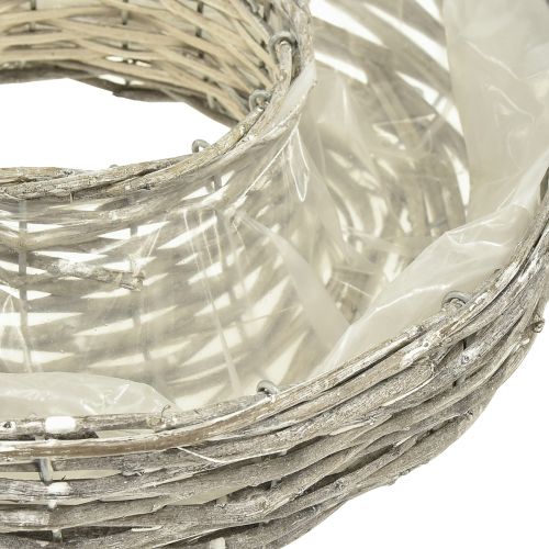 Artículo Cuenco para plantas con aro para plantas de sauce blanco natural Ø25/30cm juego de 2