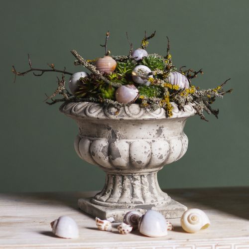 Macetero trofeo de hormigón antiguo Ø20cm H16,5cm