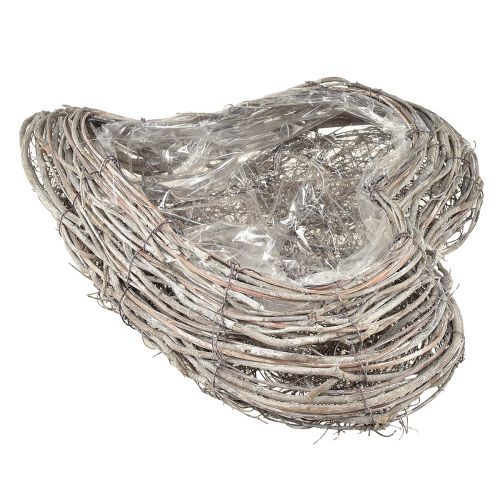 Artículo Macetero ratán curvado blanco natural 30x35cm 2ud