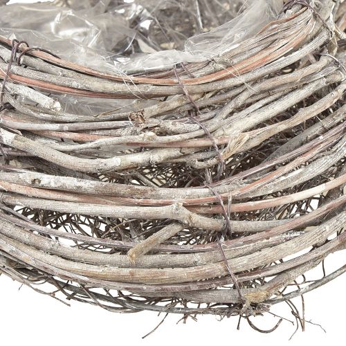 Artículo Macetero ratán curvado blanco natural 30x35cm 2ud