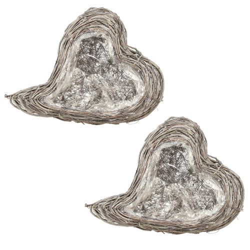 Artículo Macetero ratán curvado blanco natural 30x35cm 2ud