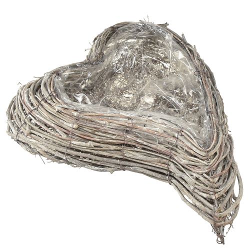 Artículo Macetero ratán curvado blanco natural 30x35cm 2ud