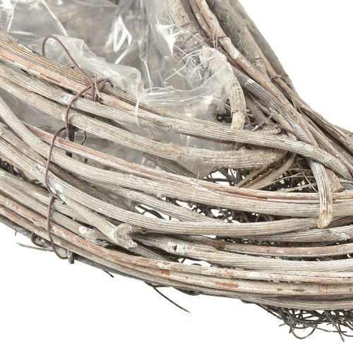 Artículo Macetero ondulado ratán blanco natural 40x14x6cm 2ud