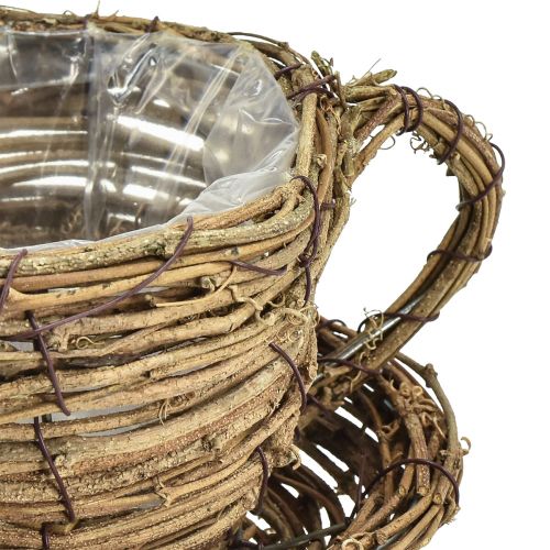 Artículo Taza para plantas con plato macetero vid natural Ø19cm H9cm