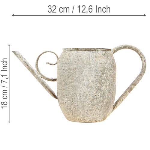 Maceta/regadera de metal vintage, decoración de jardín antigua, 32x10,5x18cm | Floristik24.es