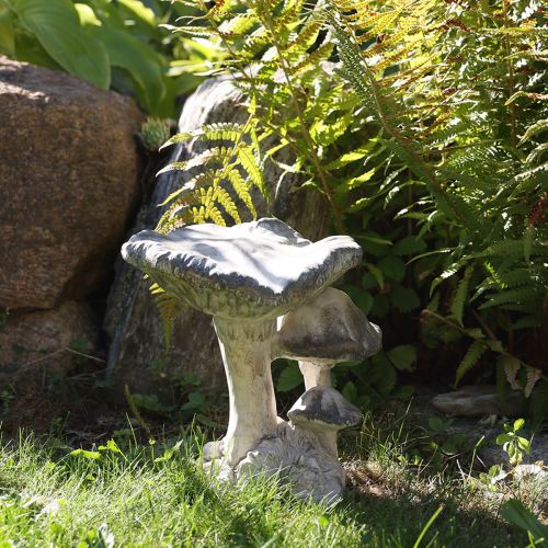 Artículo Decoración de setas de piedra fundida gris blanca lavada 21,5×18×22cm