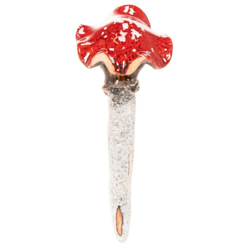 Figura decorativa de hongo con forma de niña y niño, Amanita muscaria con cara, 13 cm, 2 unidades. | Floristik24.es