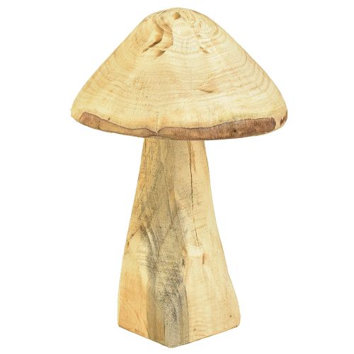 Floristik24 Seta decorativa natural fabricada en madera de olmo Seta de madera 27cm