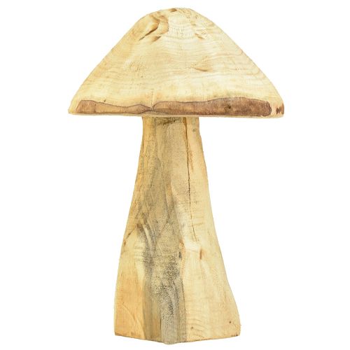 Floristik24 Seta decorativa natural fabricada en madera de olmo Seta de madera 27cm