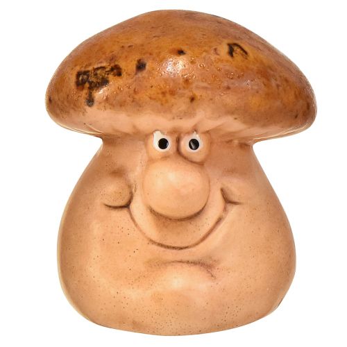 Artículo Figuras de setas felices con caras - varios tonos de marrón, 6,5 cm - decoración divertida para el jardín y el hogar - 3 piezas