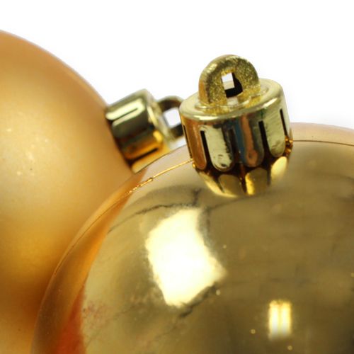Artículo Árbol de navidad bolas plastico dorado 8cm 6pcs