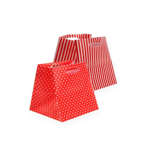 Floristik24 Tipo de bolsa de plástico roja. 6,5 cm x 6,5 cm 12 piezas