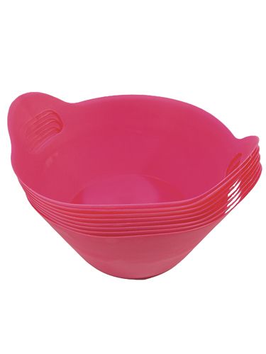 Floristik24 Cuencos de plástico con asas Ø27cm 8pcs. rosa