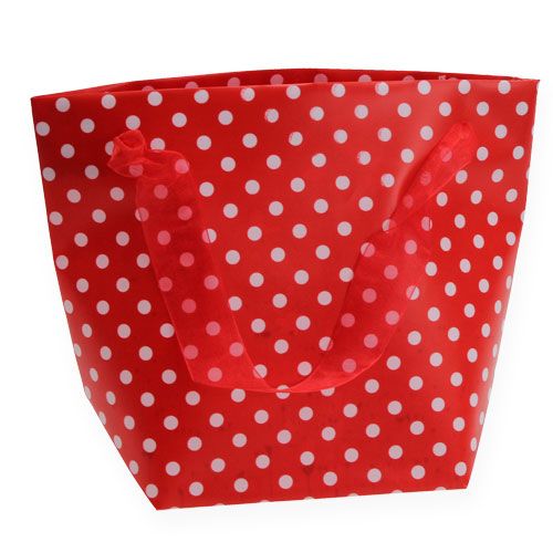Floristik24 Bolsa de regalo roja, blanca 31cm 5pcs