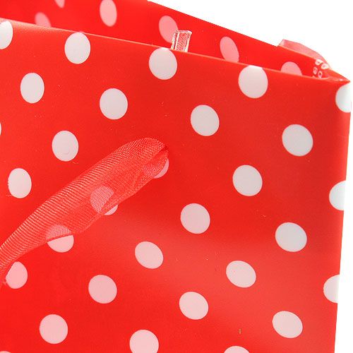 Floristik24 Bolsa de regalo roja, blanca 22,5cm 8pcs
