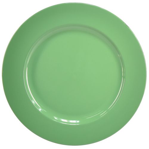 Artículo Plato de plástico resistente de color verde, 28 cm, perfecto para decoración diaria y actividades al aire libre, paquete de 4