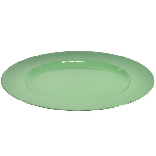Artículo Plato de plástico resistente de color verde, 28 cm, perfecto para decoración diaria y actividades al aire libre, paquete de 4