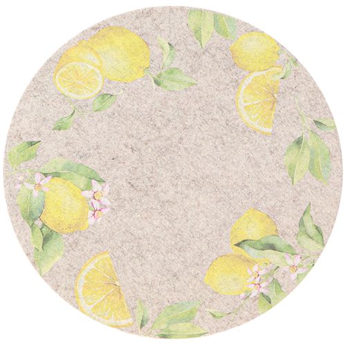 Artículo Mantel individual redondo de fieltro gris Summer Lemon 31 cm 2 uds