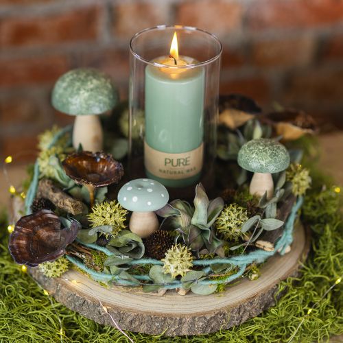 Vela de pilar PURE velas Wenzel verde esmeralda 130/70mm
