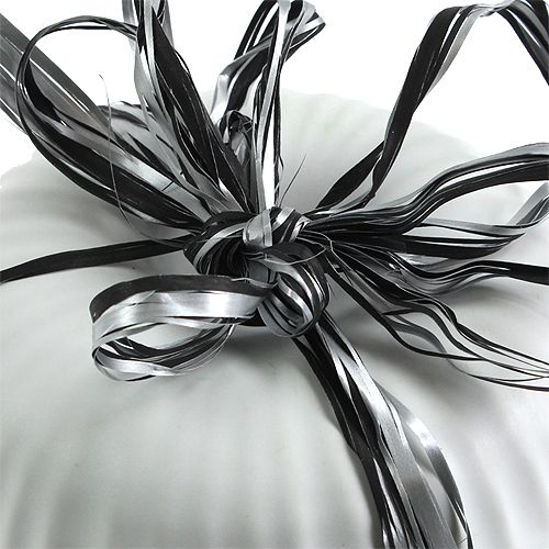 Artículo Cinta de rafia cinta de regalo plateada negra cinta decorativa 200m