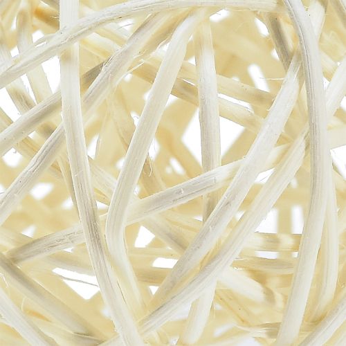 Decoración de mesa con bolas de ratán blanqueado, ratán color crema, Ø5 cm, 24 piezas | Floristik24.es