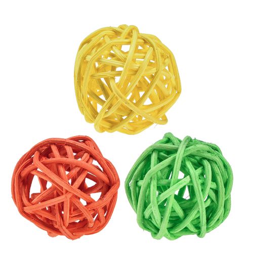 Bola de ratán bola de ratán verde amarillo naranja Ø3cm 30 piezas