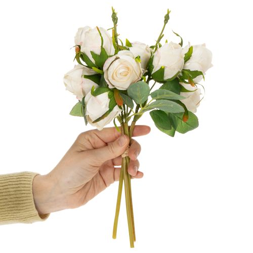 Artículo Ramo de flores artificiales de rosas para decoración de mesa con estilo, 31 cm, 3 piezas