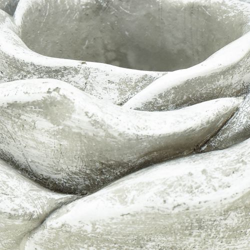 Artículo Rosa decoración de tumba decoración de mesa portavelas gris blanco Ø14cm H7cm