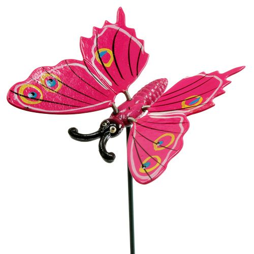 Floristik24 Mariposa en palo 8cm Rosa