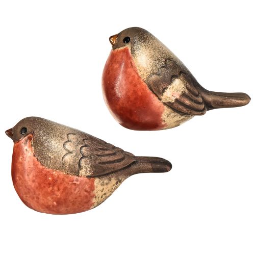Artículo Figuras de Petirrojo de Cerámica - Tonos Rojos y Naturales, 5,4 cm - Perfectas para el Jardín y el Hogar - Pack de 4
