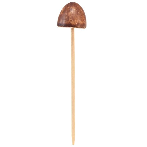 Artículo Setas rústicas de cerámica en un palo - decoración otoñal atmosférica 4cm 6 piezas
