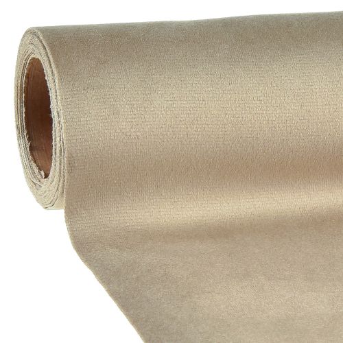 Artículo Camino de mesa de terciopelo beige, 28×270cm - Elegante camino de mesa de tela decorativa para decoración festiva