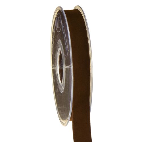 Cinta de terciopelo marrón decorativa 15mm 7m