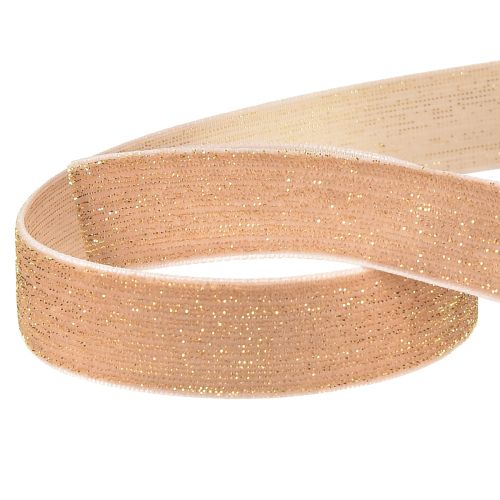 Artículo Cinta de terciopelo brillo cinta decorativa oro rosa terciopelo 20mm 10m