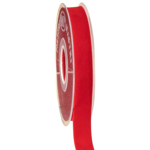 Floristik24 Cinta de terciopelo roja decorativa terciopelo 15mm 7m