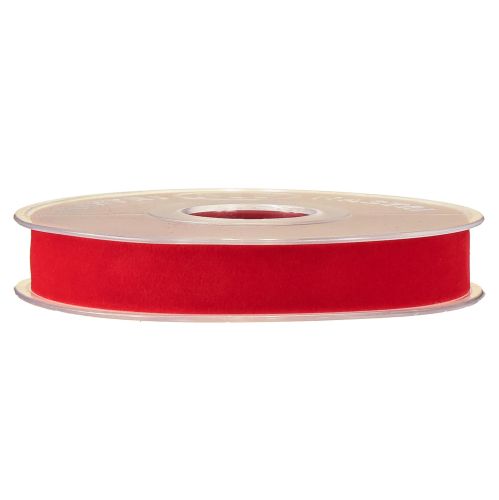 Artículo Cinta de terciopelo roja decorativa terciopelo 15mm 7m