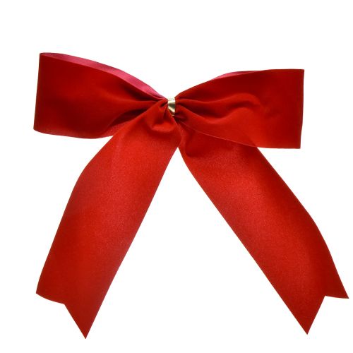 Artículo Lazo de terciopelo rojo Lazo navideño de 5,5 cm de ancho apto para uso en exteriores 18 × 18 cm 2 piezas
