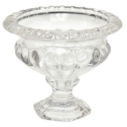 Artículo Cuenco de cristal clásico con base de diseño vintage – Transparente, Ø13 cm x 11 cm – Uso versátil para la decoración de trofeos