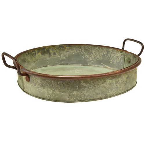 Artículo Cuenco ovalado bandeja metálica asa óxido 46/52cm juego de 2