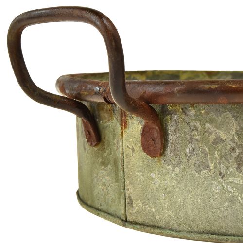 Artículo Cuenco ovalado bandeja metálica asa óxido 46/52cm juego de 2