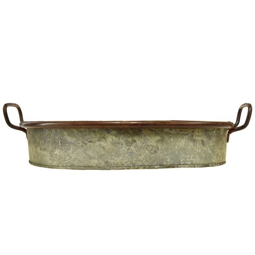Artículo Cuenco ovalado bandeja metálica asa óxido 46/52cm juego de 2