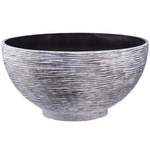 Artículo Cuenco redondo para plantar gris negro Ø45cm H22,5cm