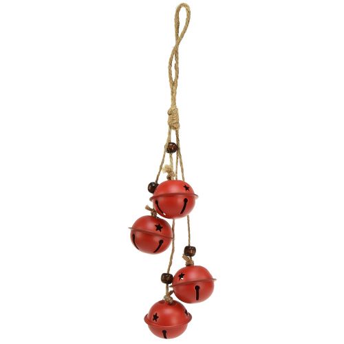 Artículo Colgador de campanas campanas navideñas rojas 28 cm juego de 2
