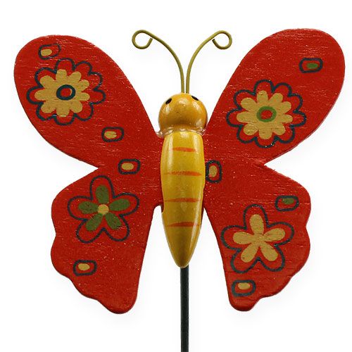 Floristik24 Mariposas de colores en un palo 7cm 24pcs