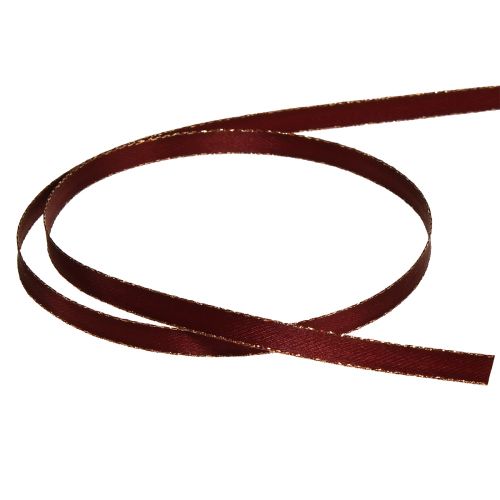 Artículo Cinta decorativa Cinta navideña dorada roja oscura A6mm L50m